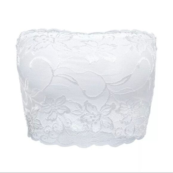 Lace Bandeau Bra | Strapless Stretch Tube Top - Picture 2 of 9